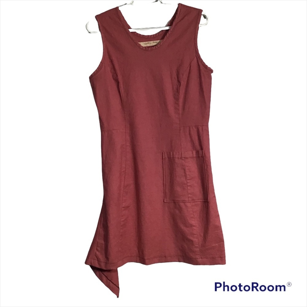 Cynthia Ashby Linen Blend Laganlook Art to Wear Dress S